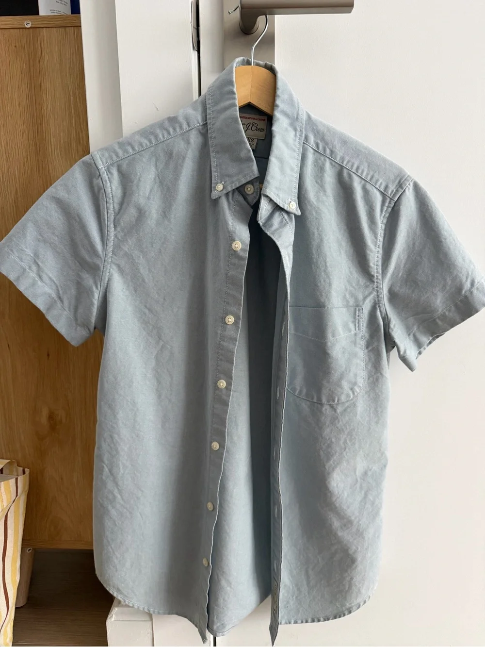J. crew Casual Light Blue Short-Sleeve Button-Down Oxford Shirt